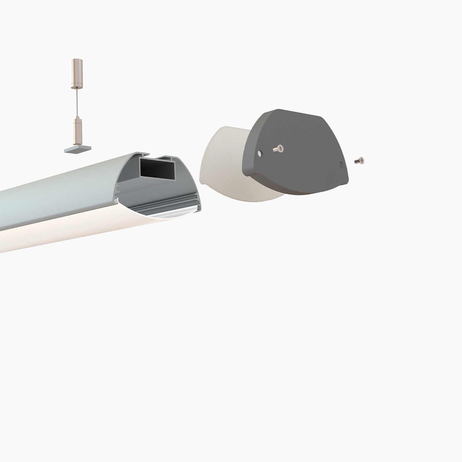 Sarkıt (Lineer) Aydınlatma Profilleri - 531 ASL Oval Sarkıt Lineer LED Profil - LedProfil