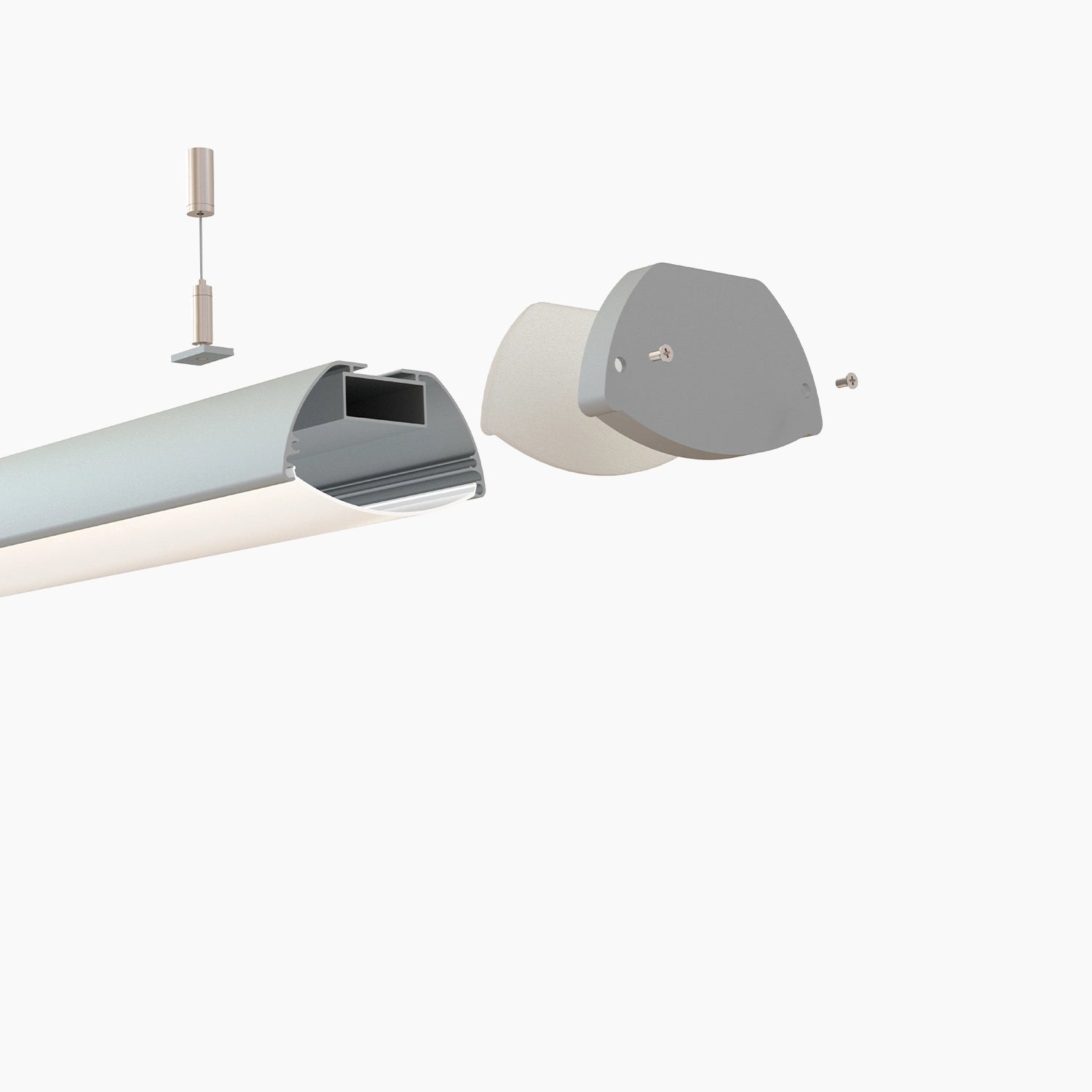 Sarkıt (Lineer) Aydınlatma Profilleri - 531 ASL Oval Sarkıt Lineer LED Profil - LedProfil