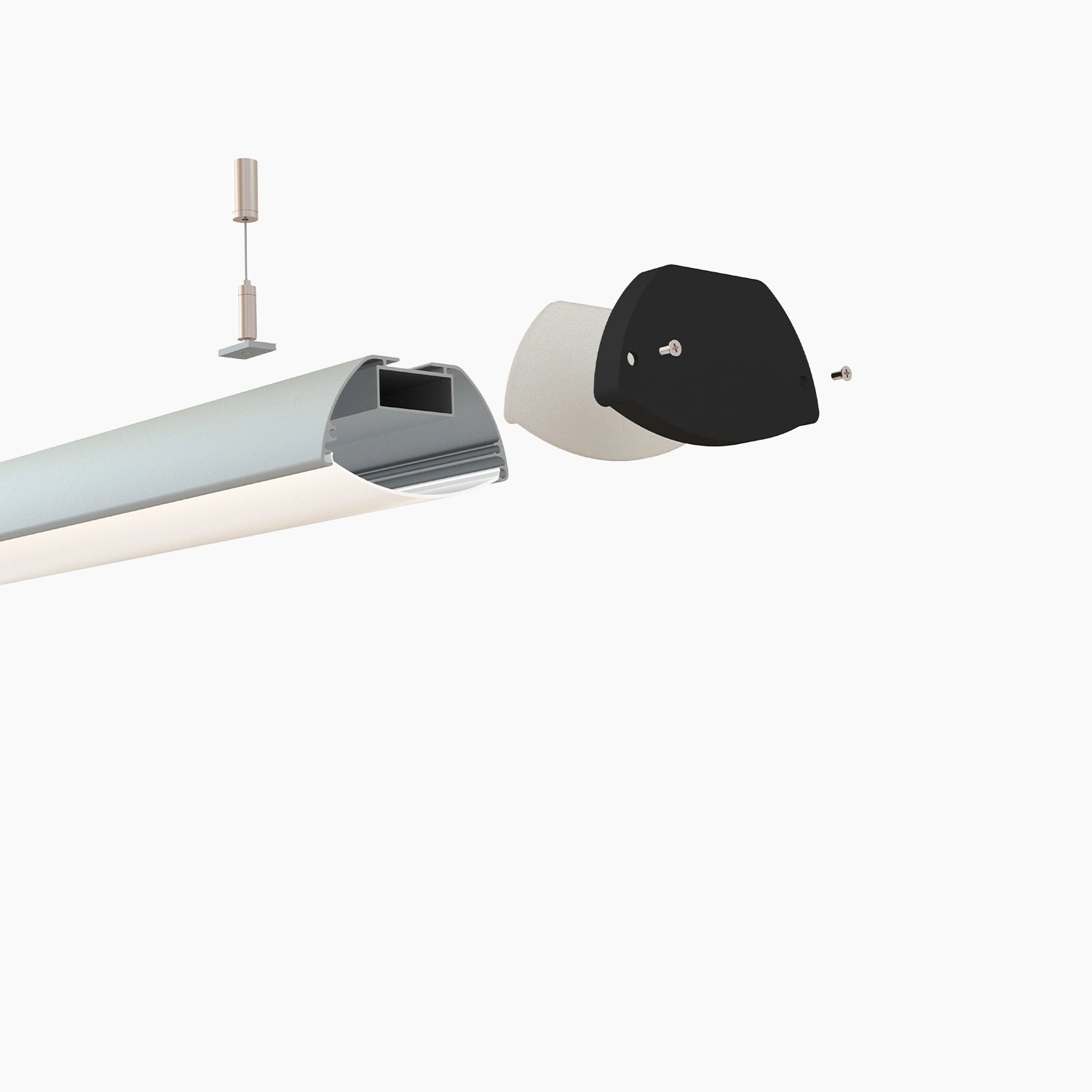 Sarkıt (Lineer) Aydınlatma Profilleri - 531 ASL Oval Sarkıt Lineer LED Profil - LedProfil