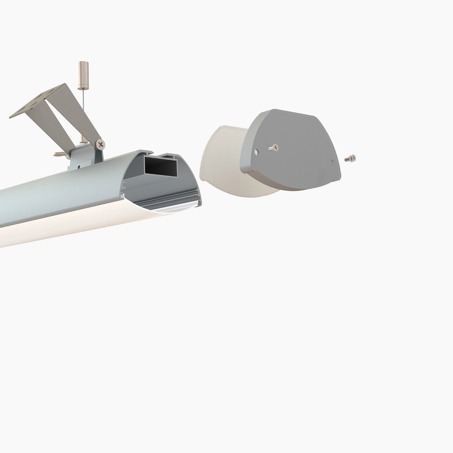 Sarkıt (Lineer) Aydınlatma Profilleri - 531 ASL Oval Sarkıt Lineer LED Profil - LedProfil