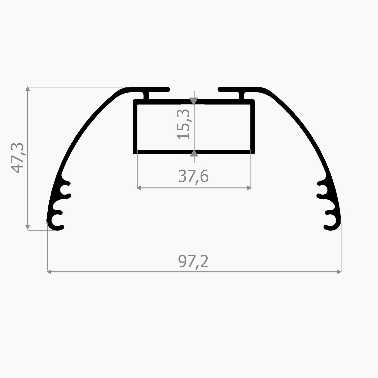 Sarkıt (Lineer) Aydınlatma Profilleri - 531 ASL Oval Sarkıt Lineer LED Profil - LedProfil