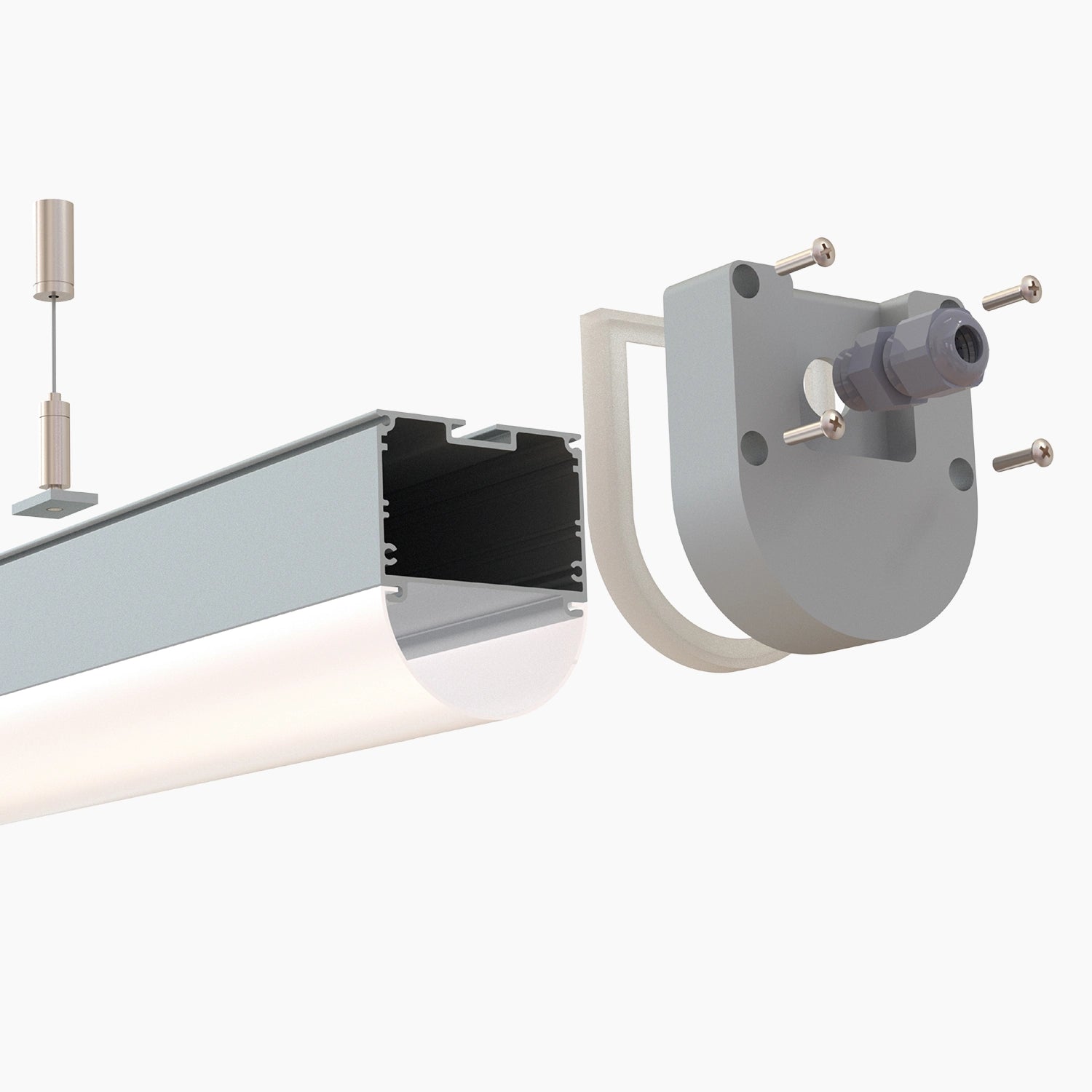 Özel Uygulama Led Profilleri - 50mm Etanj Lineer LED Armatür (Alüminyum) - 540 ASL - LedProfil