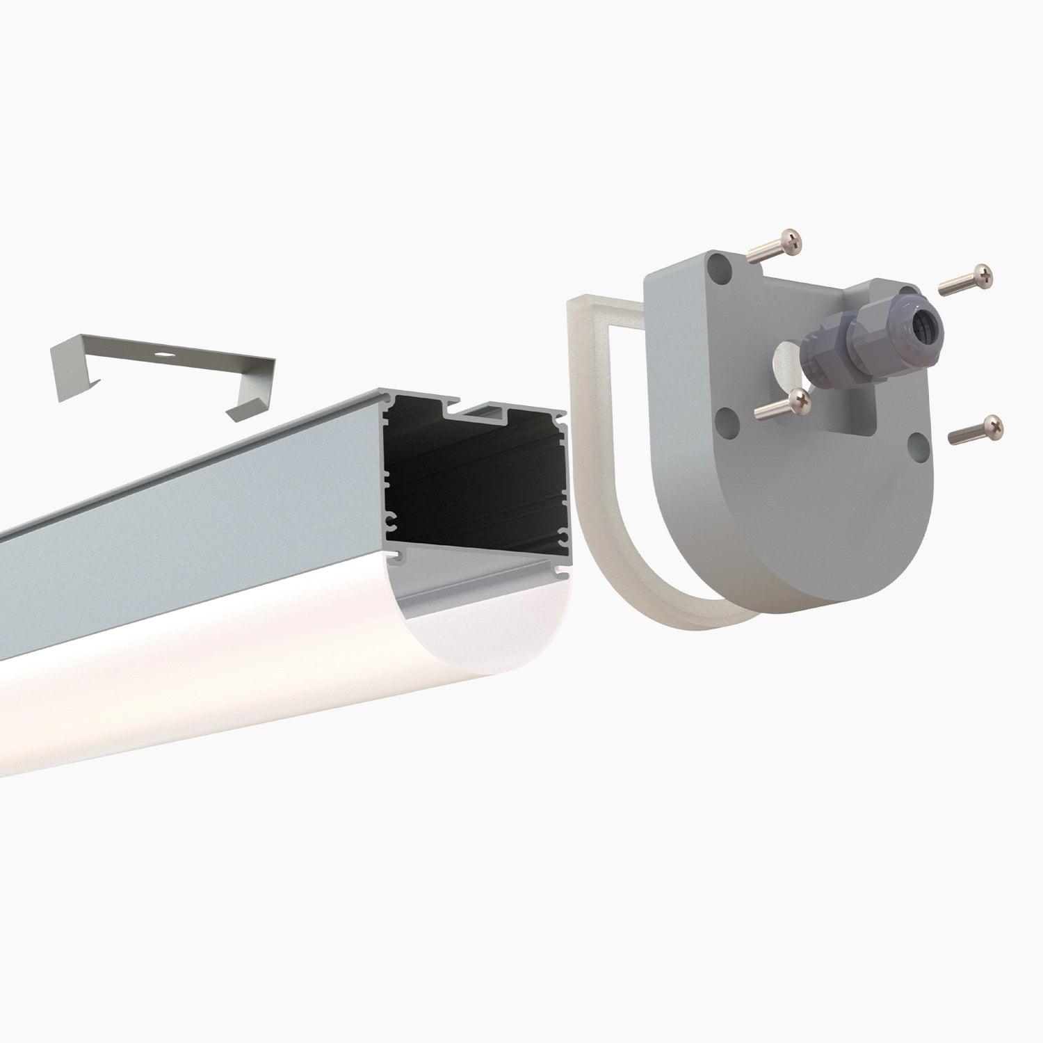 Özel Uygulama Led Profilleri - 50mm Etanj Lineer LED Armatür (Alüminyum) - 540 ASL - LedProfil