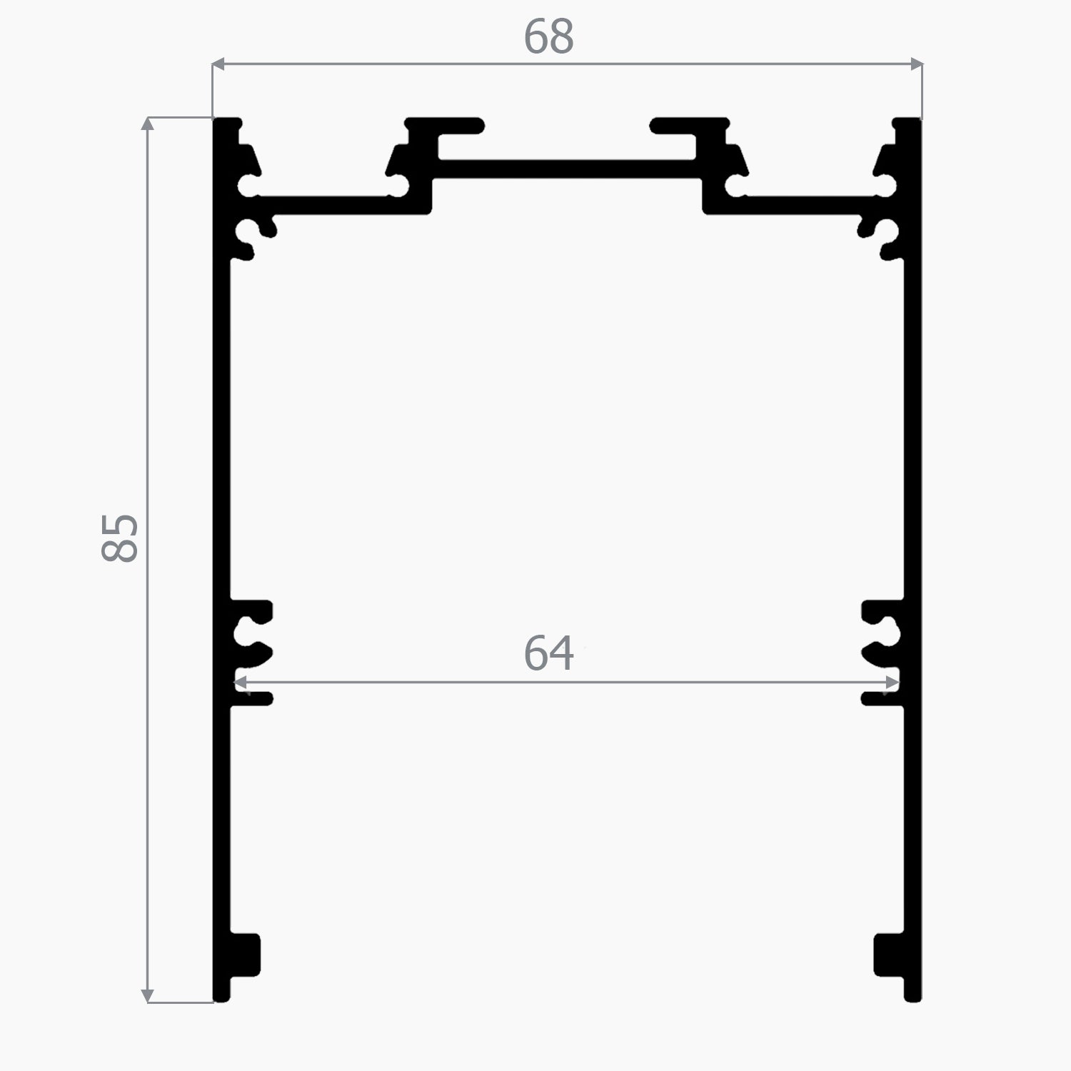 Sarkıt (Lineer) Aydınlatma Profilleri - 58mm Siyah Lineer LED Profil - 550S ASL - LedProfil