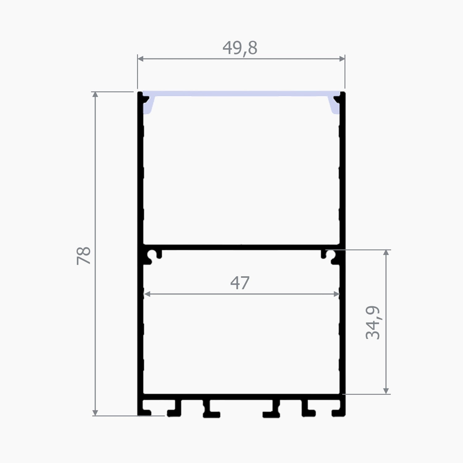 Sarkıt (Lineer) Aydınlatma Profilleri - 50mm Siyah Lineer LED Profil - 580S ASL - LedProfil