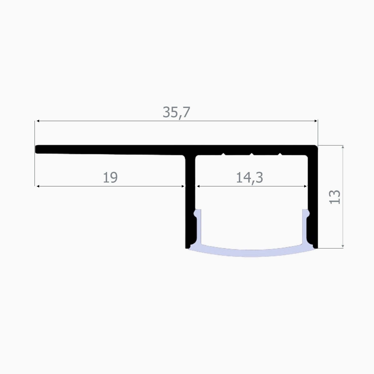 Alçıpan (Trimless) Led Profilleri - 15mm (Trimless) Fayans Tipi LED Profil – 610 ASL - LedProfil