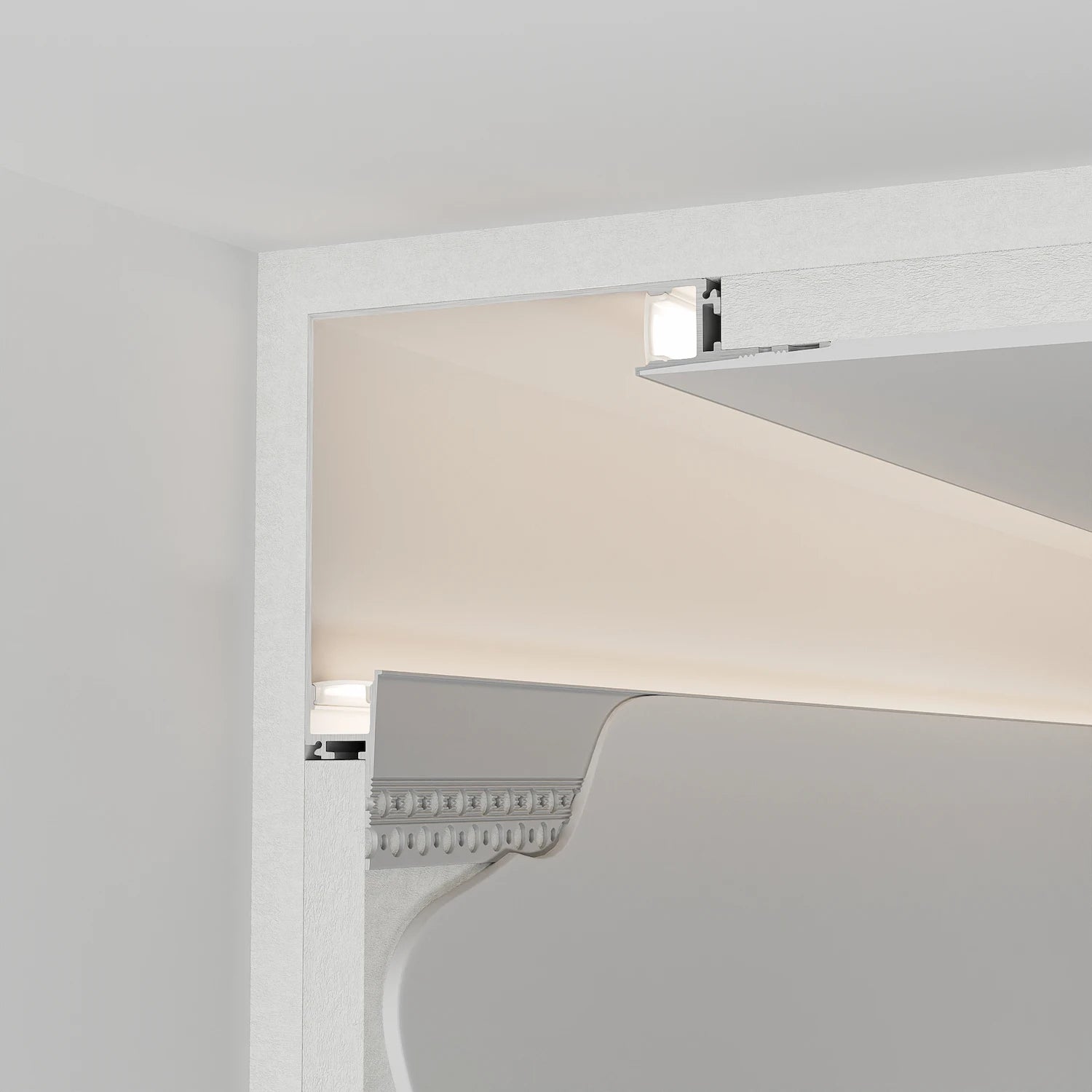Alçıpan (Trimless) Led Profilleri - 12mm Trimless Sıva Altı Gizli Işık Profili (Koridor) – 650 ASL - LedProfil