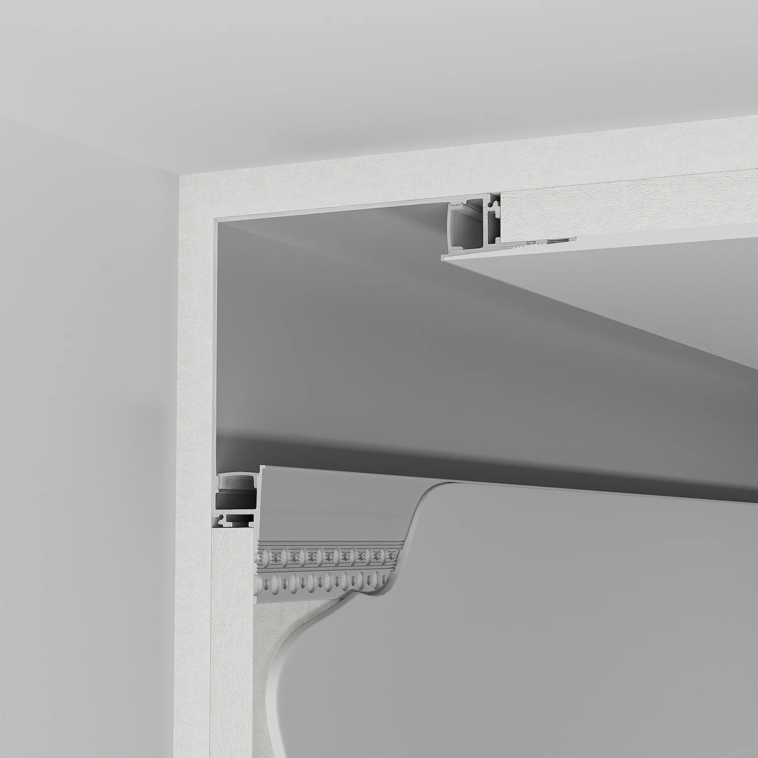 Alçıpan (Trimless) Led Profilleri - 12mm Trimless Sıva Altı Gizli Işık Profili (Koridor) – 650 ASL - LedProfil