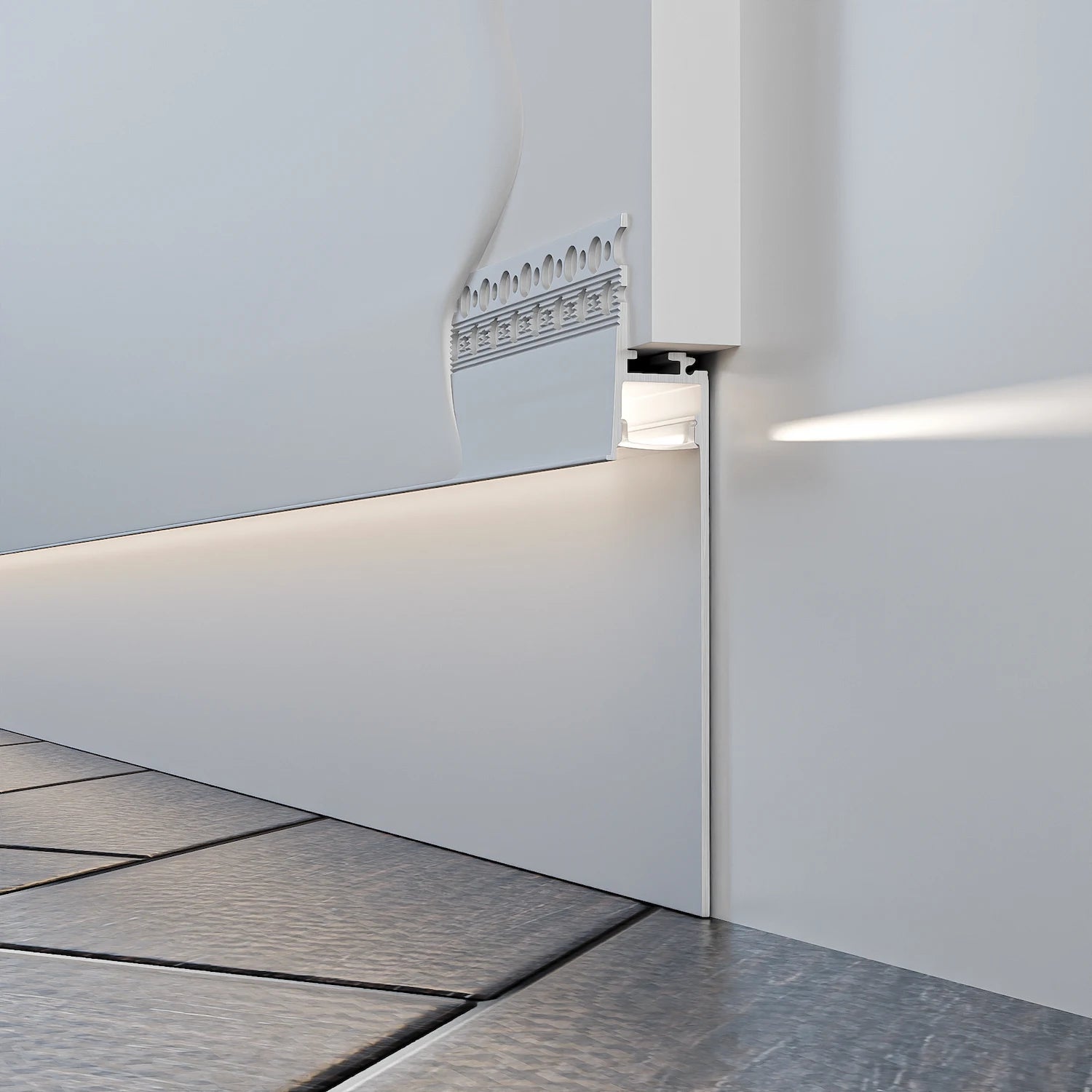Alçıpan (Trimless) Led Profilleri - 12mm Trimless Sıva Altı Gizli Işık Profili (Koridor) – 650 ASL - LedProfil