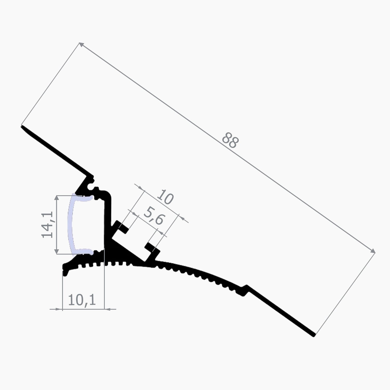 Alçıpan (Trimless) Led Profilleri - 88mm (Trimless) Köşe LED Profil - 680 ASL - LedProfil