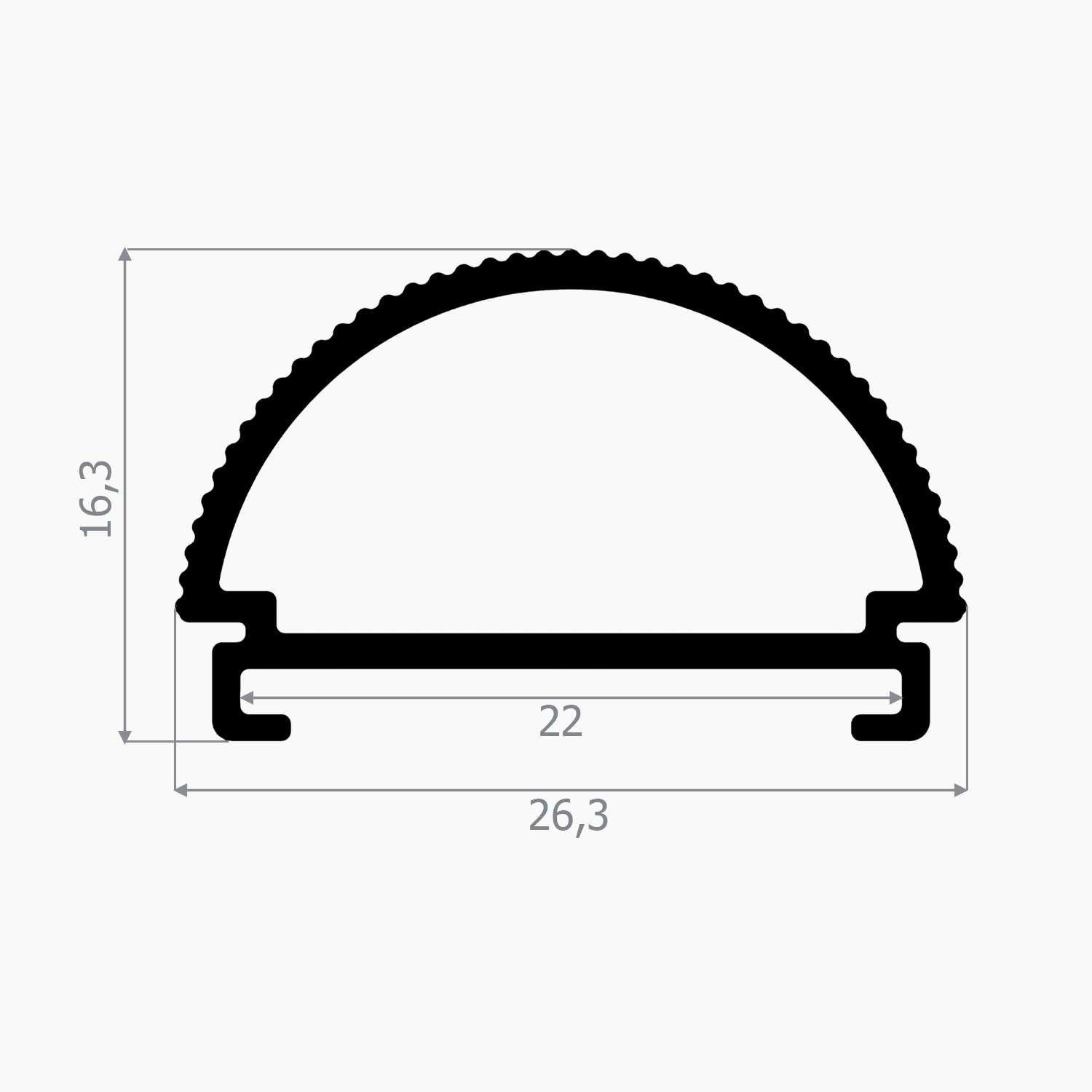 Dairesel Led Profil - 26mm Oval LED Profil - 957 ASL - LedProfil