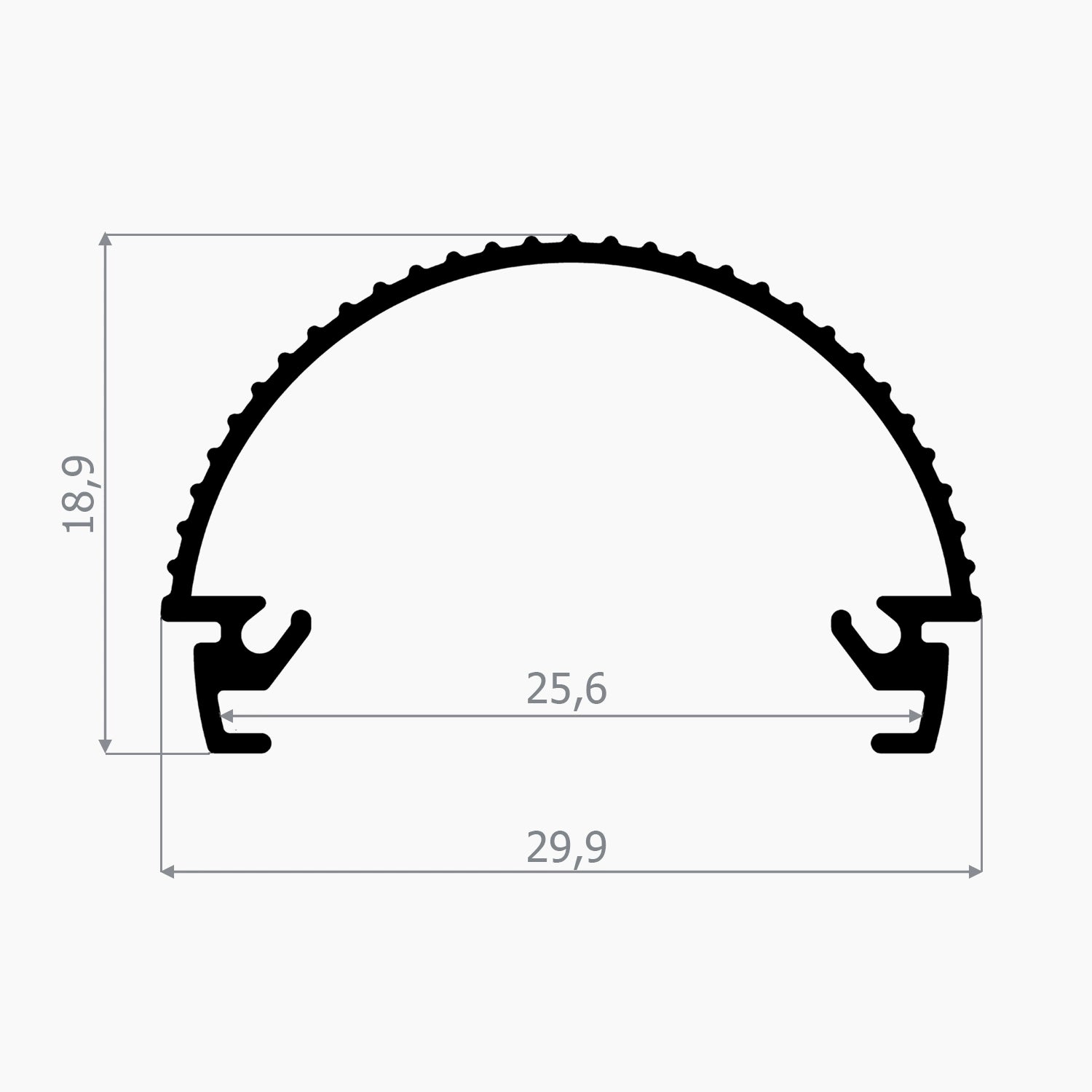 Dairesel Led Profil - 30mm Oval LED Profil - 959 ASL - LedProfil