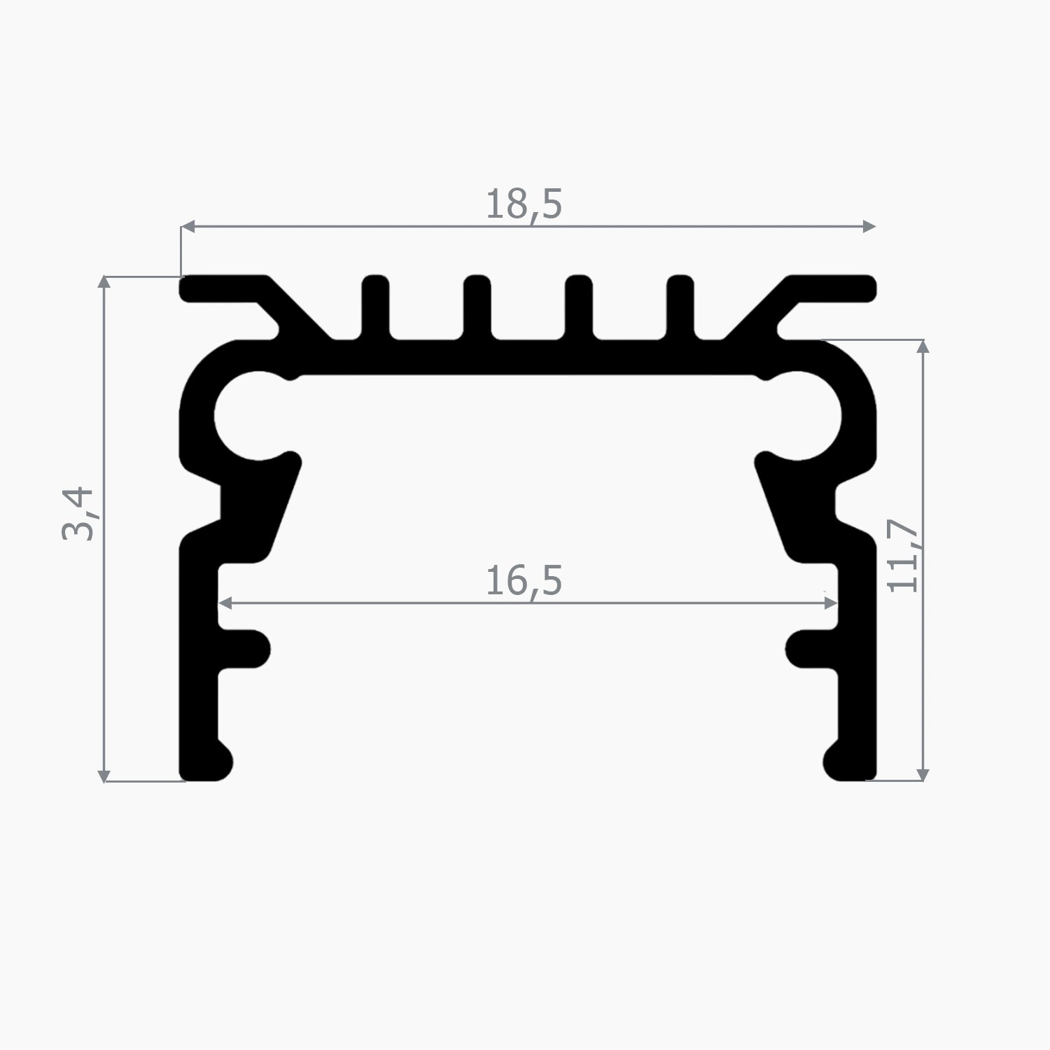 Sıva Üstü Led Profilleri - 18mm Lineer Sıva Üstü LED Profil – 961 ASL - LedProfil