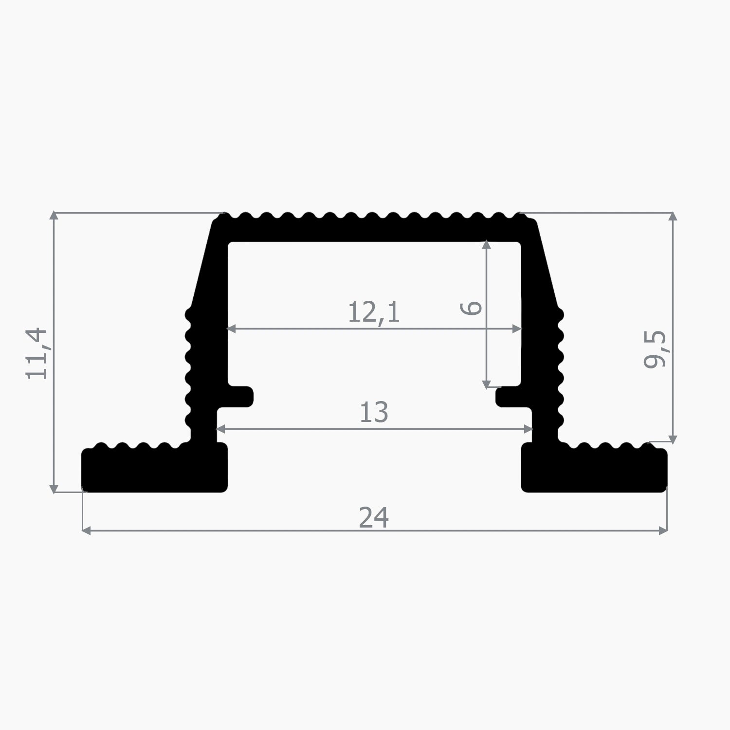 Sıva Altı (Gömme) LED Profilleri - 15mm Sıva Altı Alüminyum LED Profil – 962 ASL - LedProfil