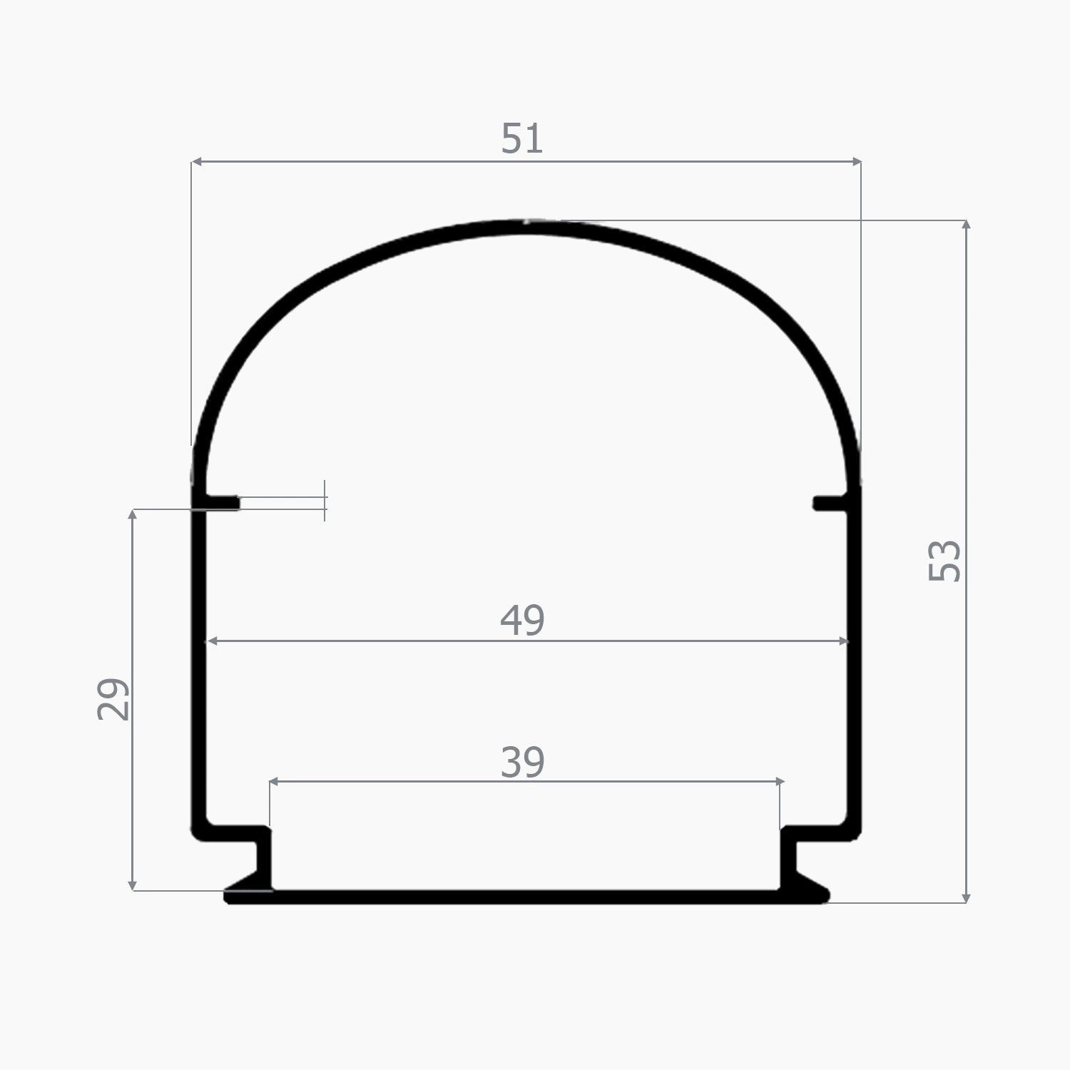 Özel Uygulama Led Profilleri - 50mm Polikarbon Etanj LED Profil - ETJ50 - LedProfil