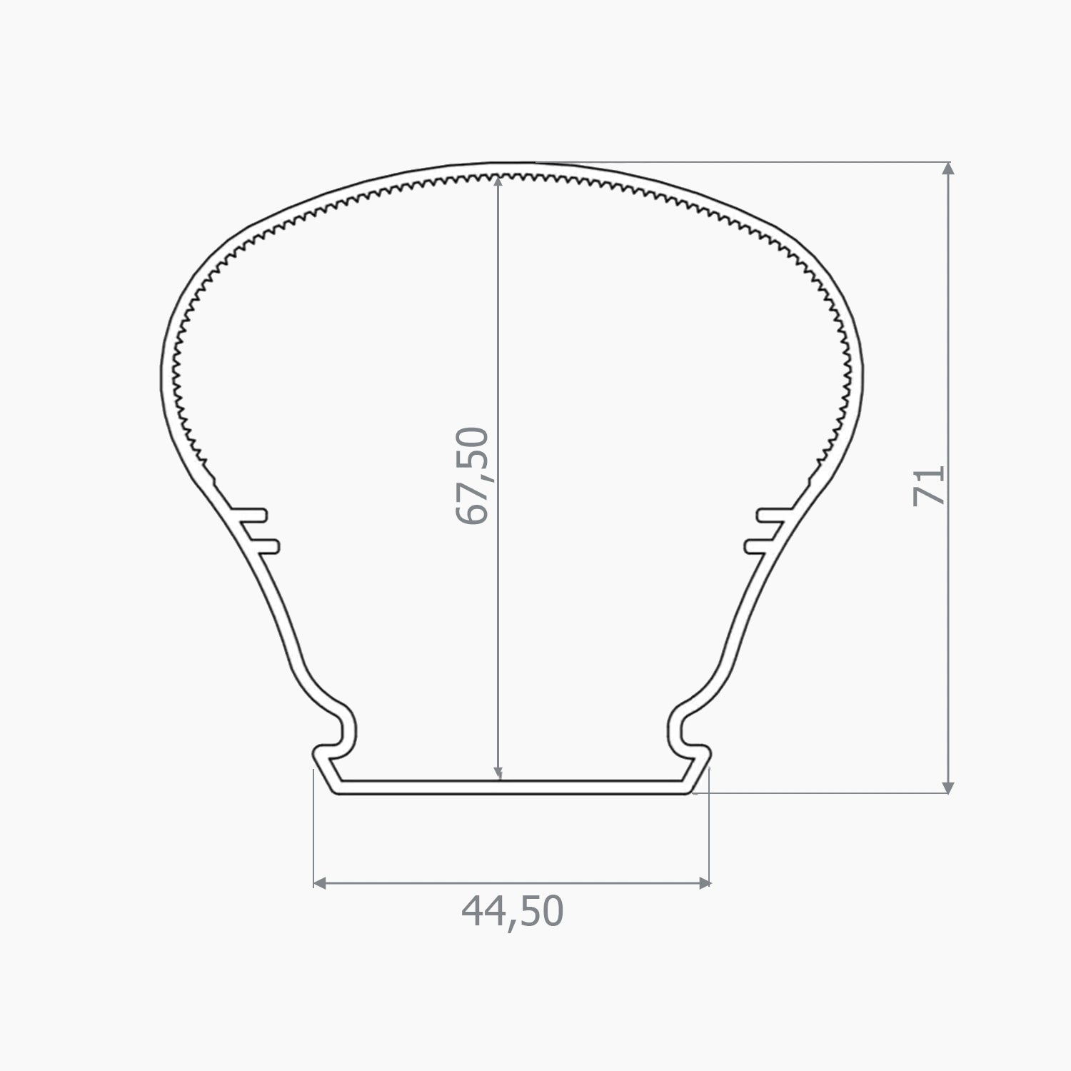 Özel Uygulama Led Profilleri - 72mm Etanj LED Armatür Siyah (PC) - ETJ - PC - MG - LedProfil