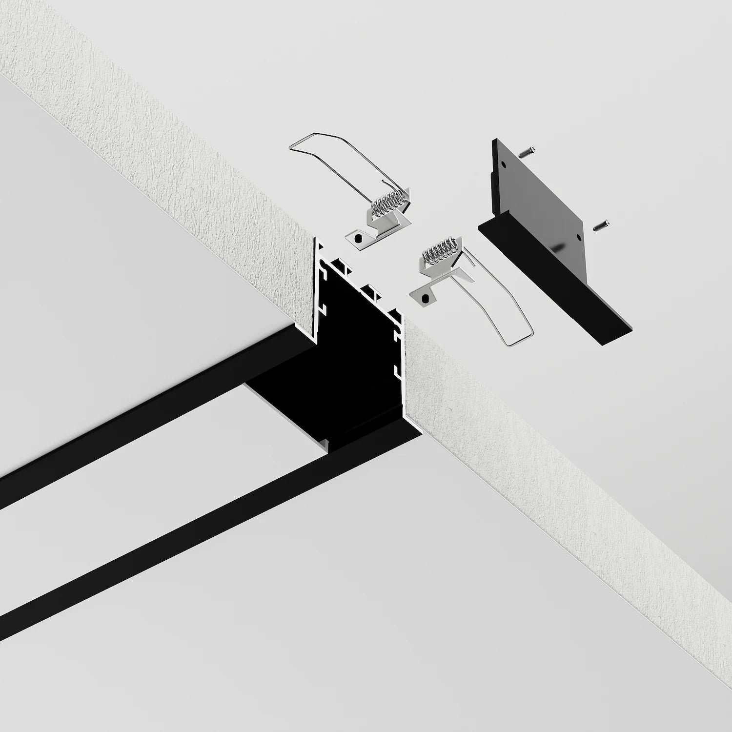 36mm Kare Kesit Lineer Siyah LED Profil - 440S ASL