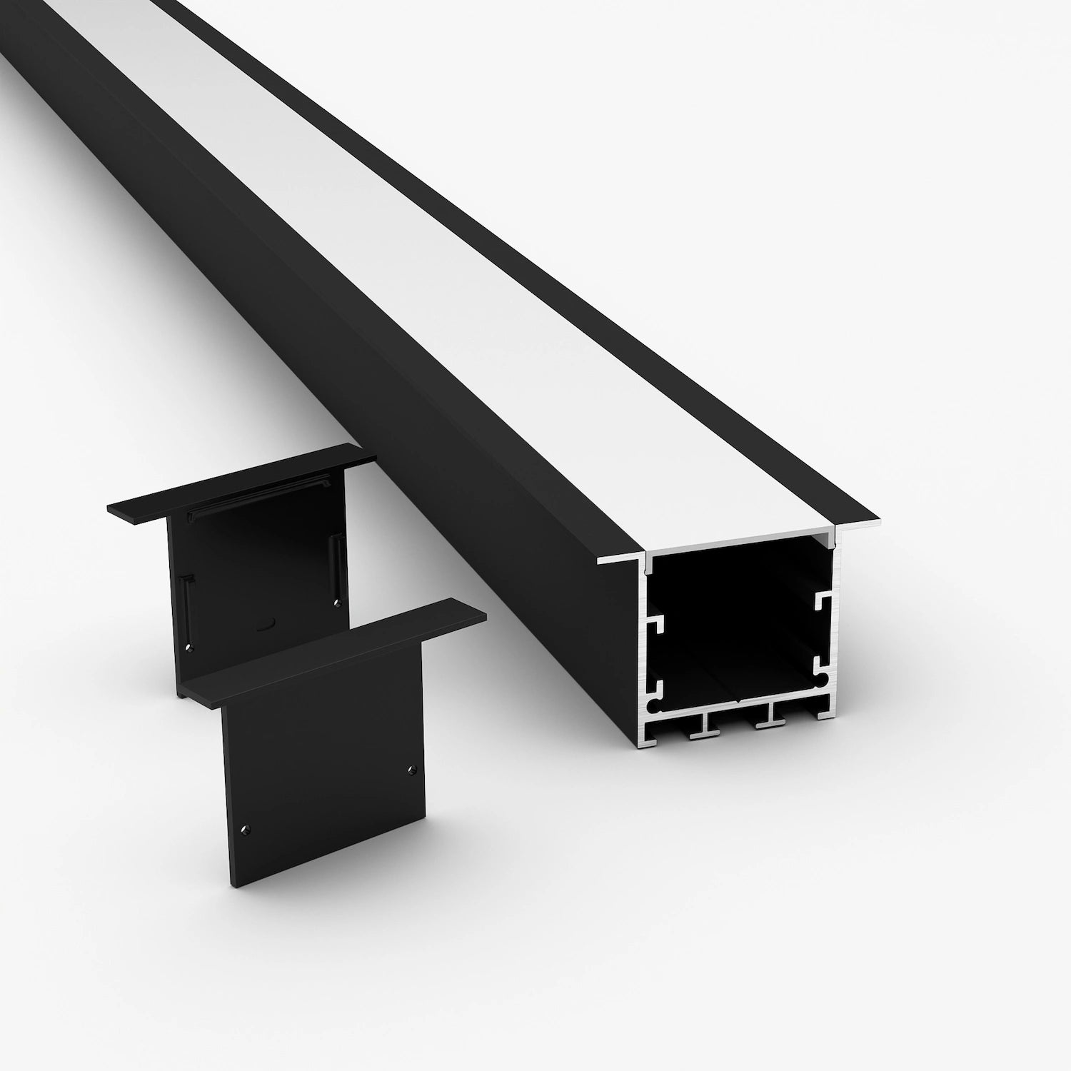 36mm Kare Kesit Lineer Siyah LED Profil - 440S ASL
